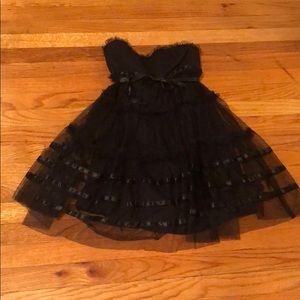 Black tulle mini strapless dress medium NWT